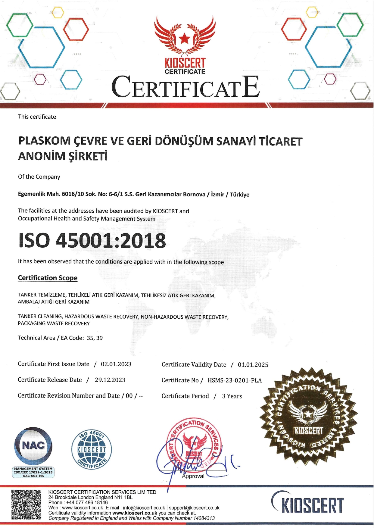 ISO 45001 İş Sağlığı ve Güvenliği